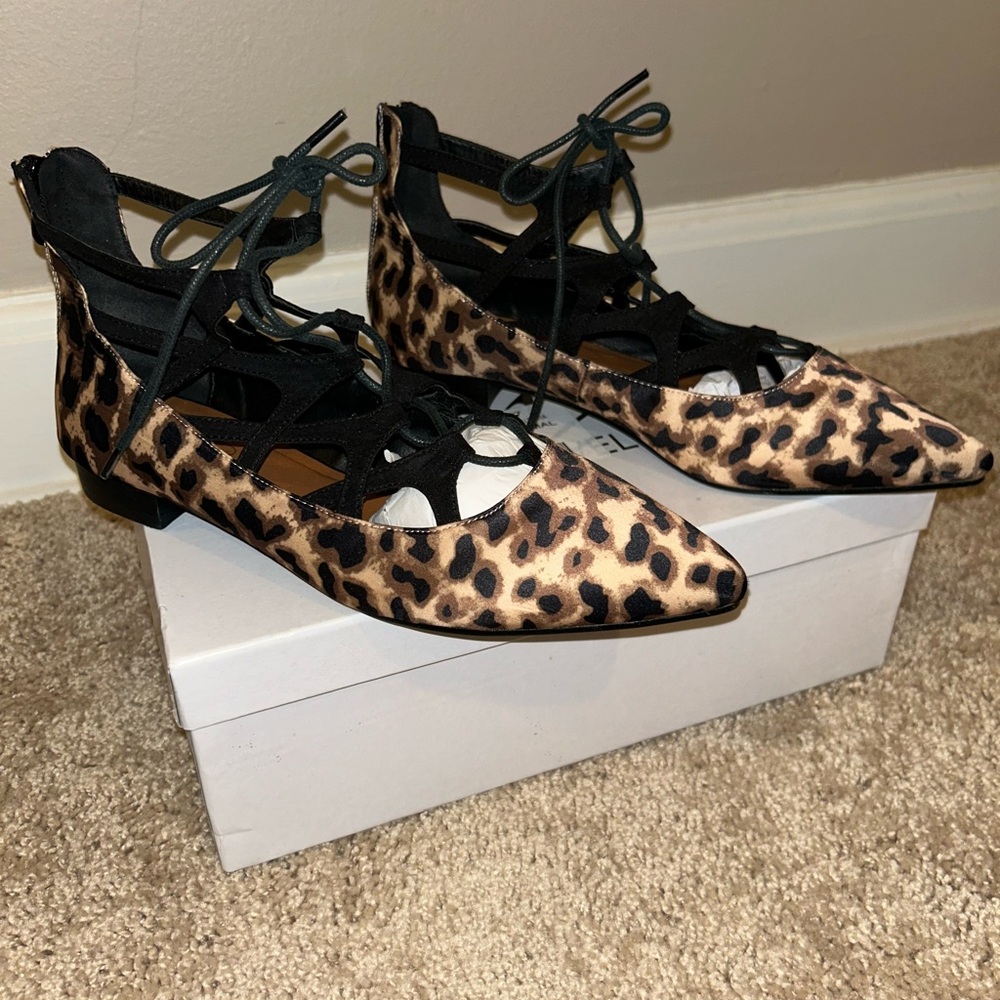 Midnight Velvet Leopard Print Flats